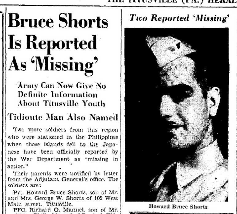 Bruce Shorts Missing 8.11.1942