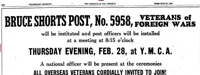 Bruce Shorts Post Opening 2.27.1946