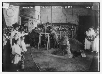 Casting the Suffrage Liberty Bell at Troy, NY, Bain Collection, LOC