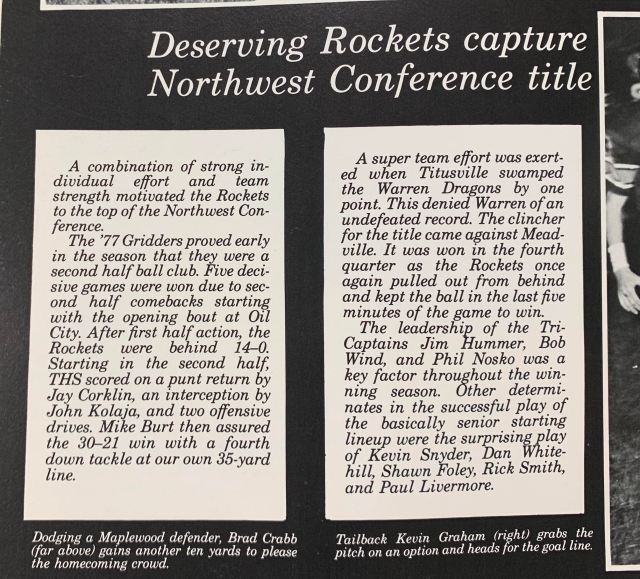 THS Football Conference 1977